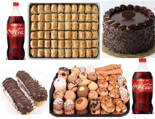 Evde Parti Seti Çikolatalı Pasta 1 kg Baklava Ekler ve Kuru Pasta Samsun pasta