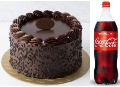 Özel Gün Seti Çikolatalı Yaş Pasta ve 1 Lt Coca Cola Samsun pasta